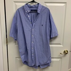 Men’s seer sucker short sleeve Ralph Lauren button up